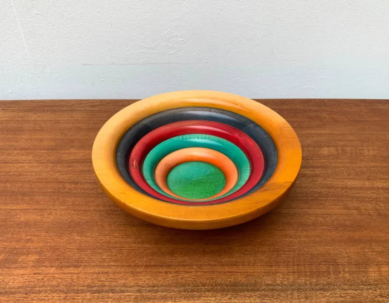 Pamono Postmodern Italian Wooden Bowl by Pietro Manzoni> Bowls