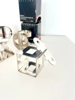 Pamono Postmodern Napkin Rings in Stainless Steel by Nathalie du Pasquier for Bodum, 1990s, Set of 6><noscript><img width=