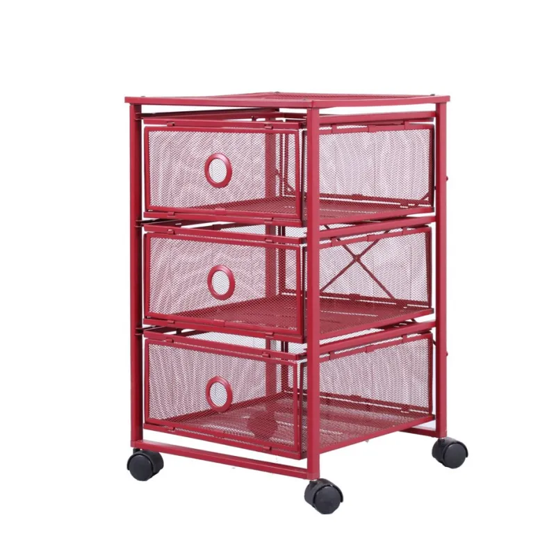 Pamono Postmodern Red Metal Storage Unit from Ikea, 1980s> Serving Bar Carts & Trolleys