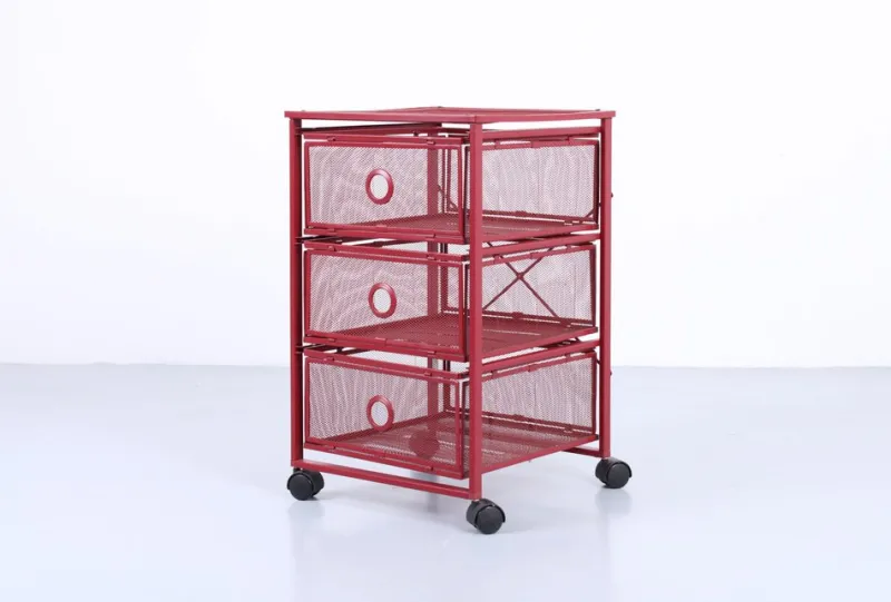 Pamono Postmodern Red Metal Storage Unit from Ikea, 1980s> Serving Bar Carts & Trolleys