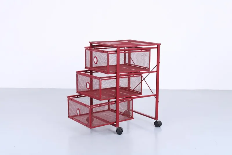 Pamono Postmodern Red Metal Storage Unit from Ikea, 1980s> Serving Bar Carts & Trolleys