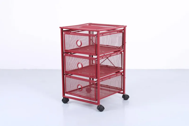 Pamono Postmodern Red Metal Storage Unit from Ikea, 1980s> Serving Bar Carts & Trolleys