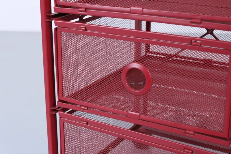 Pamono Postmodern Red Metal Storage Unit from Ikea, 1980s> Serving Bar Carts & Trolleys