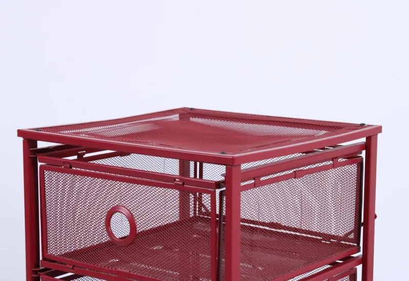 Pamono Postmodern Red Metal Storage Unit from Ikea, 1980s> Serving Bar Carts & Trolleys