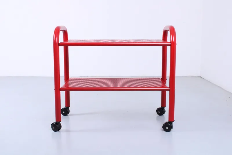 Pamono Postmodern Red Metal Trolley by Habitat, 1980s> Serving Bar Carts & Trolleys