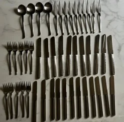 Pamono Pott Cutlery Service in Chrome Steel by Carlo Hugo for Solingen, 1975, Set of 47> Cutlery & Serving Utensils