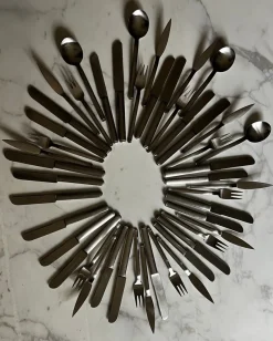 Pamono Pott Cutlery Service in Chrome Steel by Carlo Hugo for Solingen, 1975, Set of 47> Cutlery & Serving Utensils