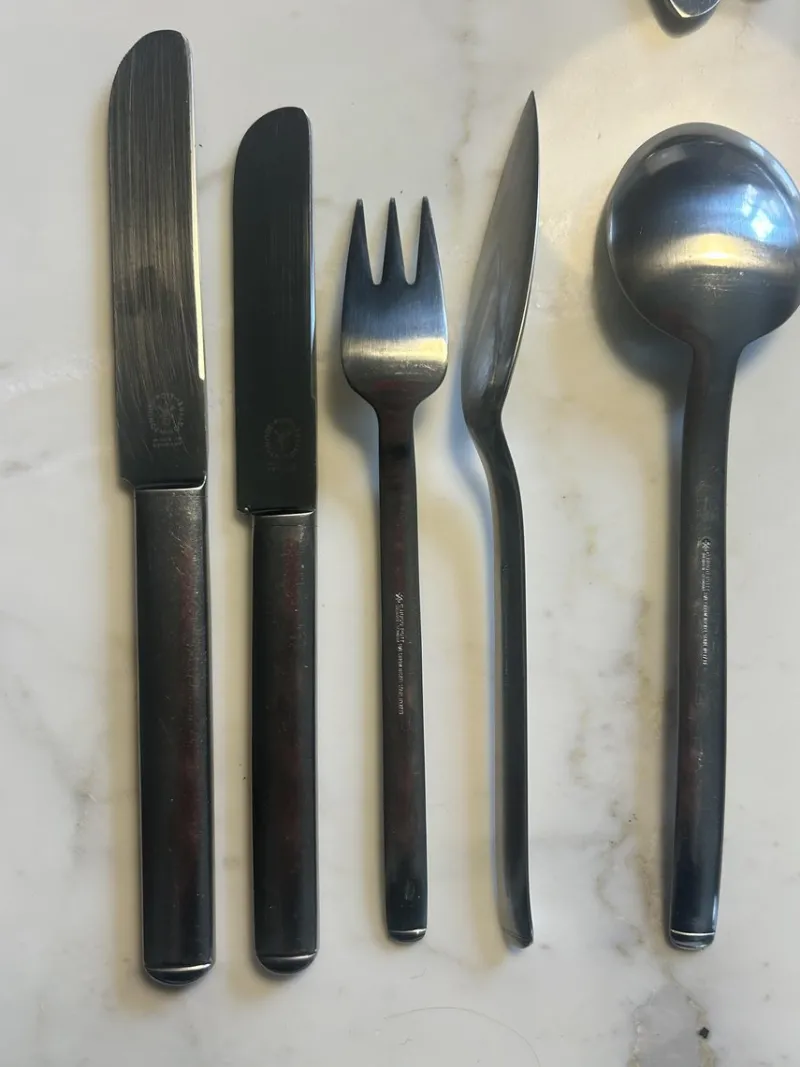 Pamono Pott Cutlery Service in Chrome Steel by Carlo Hugo for Solingen, 1975, Set of 47> Cutlery & Serving Utensils