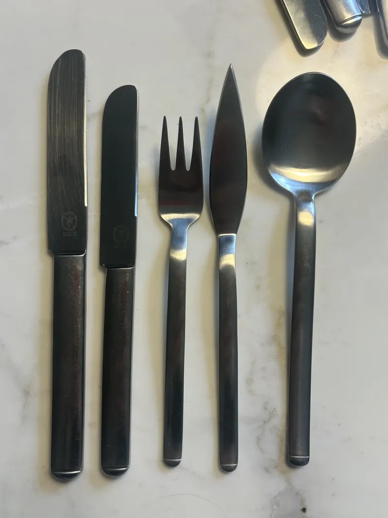 Pamono Pott Cutlery Service in Chrome Steel by Carlo Hugo for Solingen, 1975, Set of 47> Cutlery & Serving Utensils
