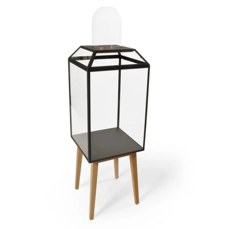 Outlet Pamono Powder Coated Steel, Glass and Oak Wood Decorative Cabinet 4 by JSPR