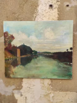 Outlet Pamono Pradel, French Landscape, 1993, Oil on Canvas