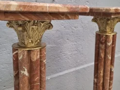 Pamono Presentation Columns in Pink Marble and Bronze, Set of 2><noscript><img width=
