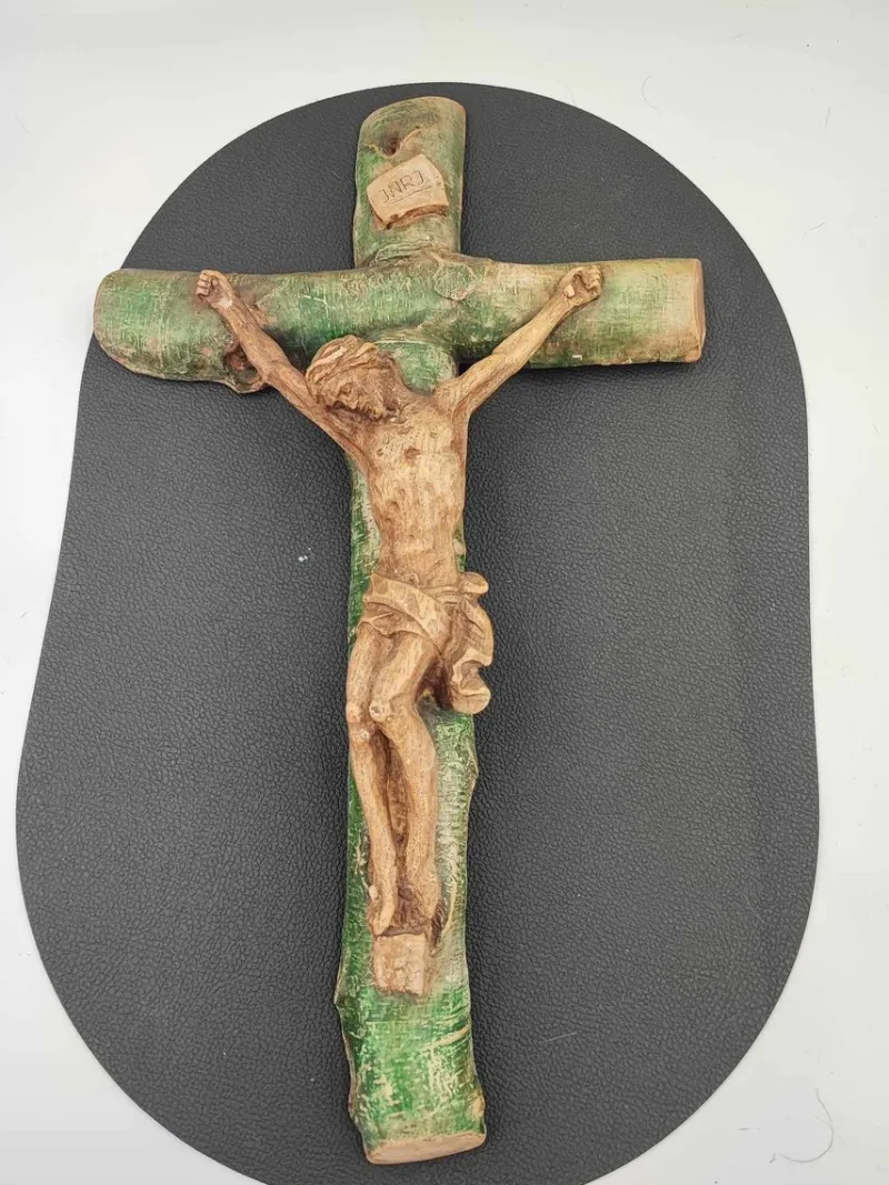 Pamono Pre-War Hanging Cross in Plaster, 1920s> Art Deco