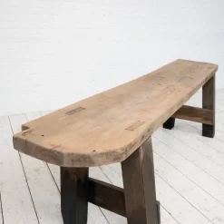 Pamono Primitive Beech and Oak Console, 1900s><noscript><img width=