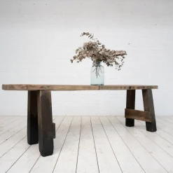 Pamono Primitive Beech and Oak Console, 1900s><noscript><img width=