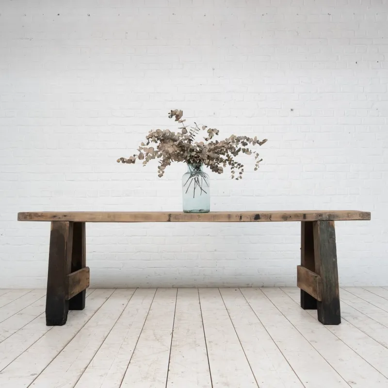 Pamono Primitive Beech and Oak Console, 1900s> Console Tables