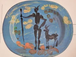 Best Pamono Print Depicting Pablo Picasso Vallauris Plate with Shepherd from Albert Skira, 1955