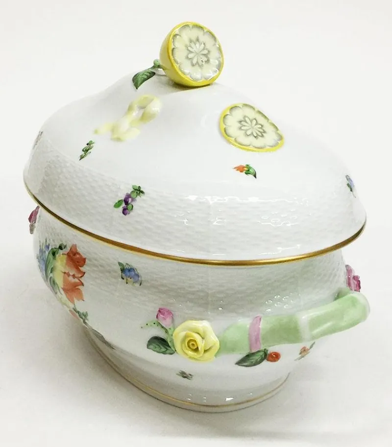 Pamono Printemps Pattern Porcelain Tureen with Handles from Herend, Hungary