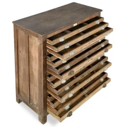 Outlet Pamono Printing Press Cabinet with 18 Drawers in Solid Wood