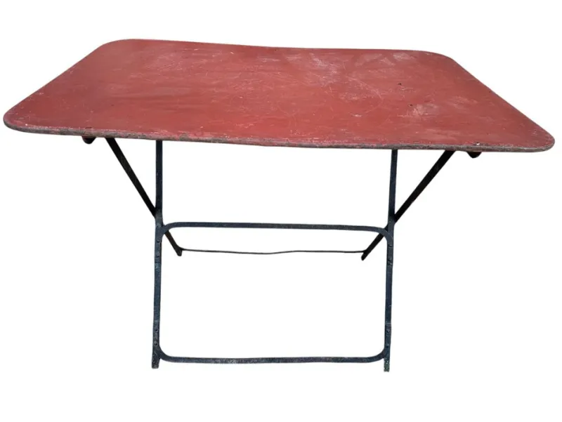 Hot Pamono Provencal Folding Iron Garden Table, 1900s