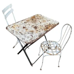 Pamono Provencal Folding Iron Garden Table, 1900s><noscript><img width=