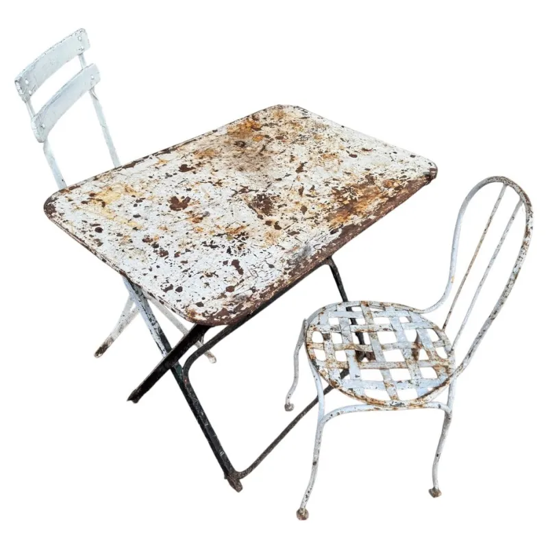 Pamono Provencal Folding Iron Garden Table, 1900s> Garden Tables