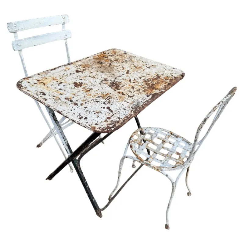 Pamono Provencal Folding Iron Garden Table, 1900s> Garden Tables