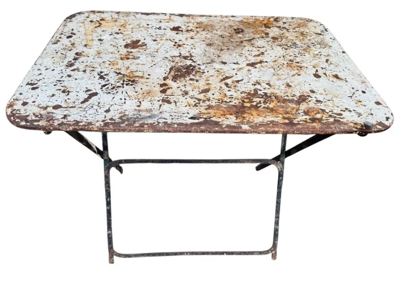Pamono Provencal Folding Iron Garden Table, 1900s> Garden Tables