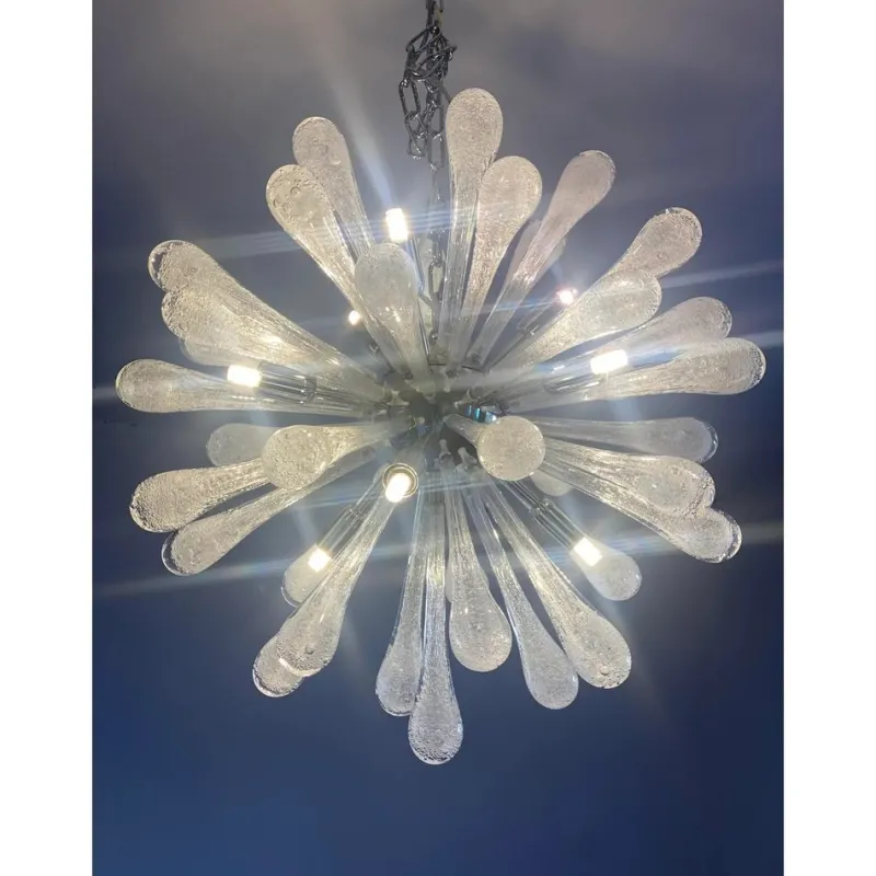 Hot Pamono Pulegoso Drops Murano Glass Sputnik Chandelier by Simoeng