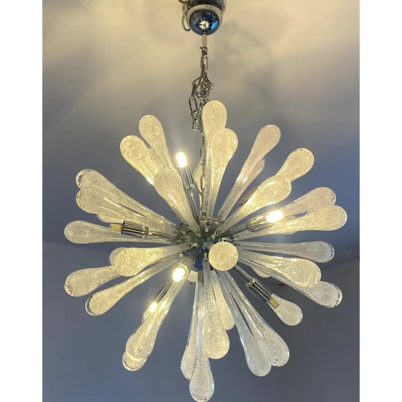 Hot Pamono Pulegoso Drops Murano Glass Sputnik Chandelier by Simoeng