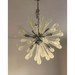 Hot Pamono Pulegoso Drops Murano Glass Sputnik Chandelier by Simoeng