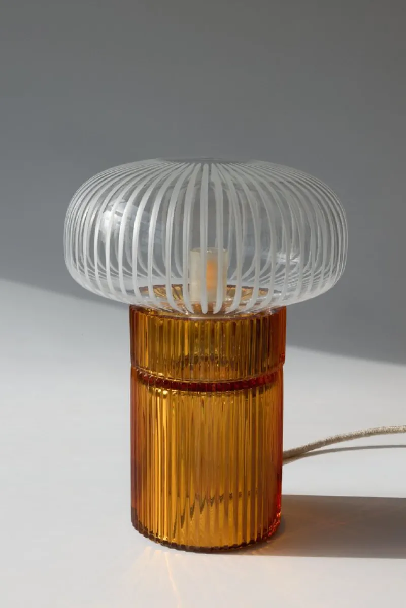 Pamono Pure Crystal Glass Nina Amber and Grande Table Lamp by Studio Bojola> Table Lamps