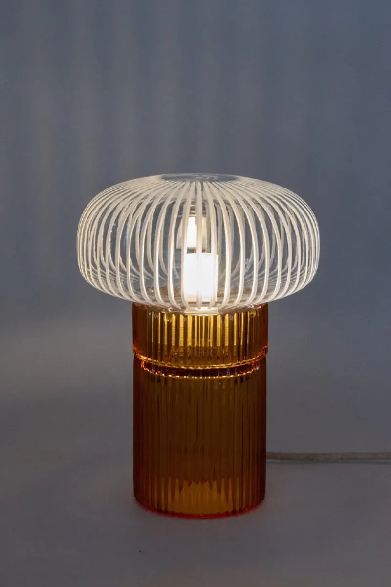 Pamono Pure Crystal Glass Nina Amber and Grande Table Lamp by Studio Bojola> Table Lamps