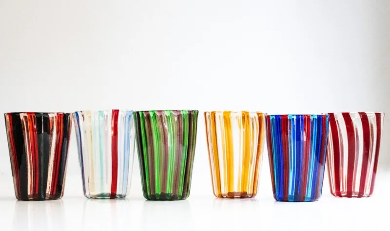 Hot Pamono Purpurri of Angelo Ballarin Glasses by Mariana Iskra, Set of 6