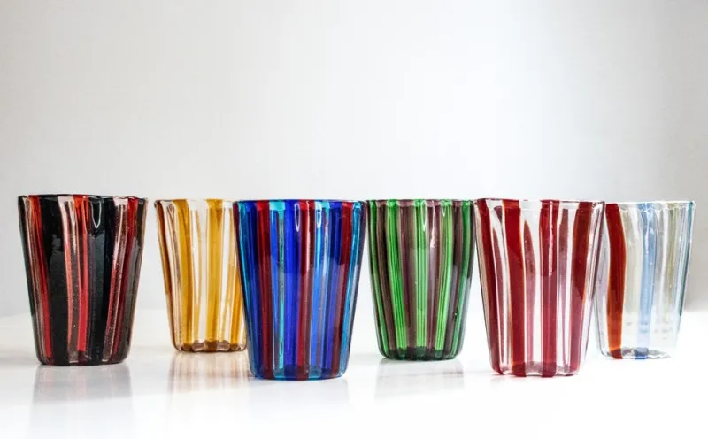 Hot Pamono Purpurri of Angelo Ballarin Glasses by Mariana Iskra, Set of 6