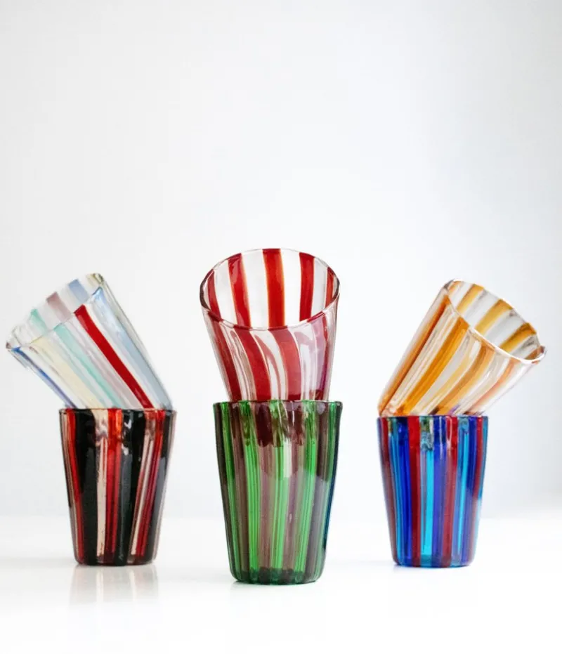 Hot Pamono Purpurri of Angelo Ballarin Glasses by Mariana Iskra, Set of 6