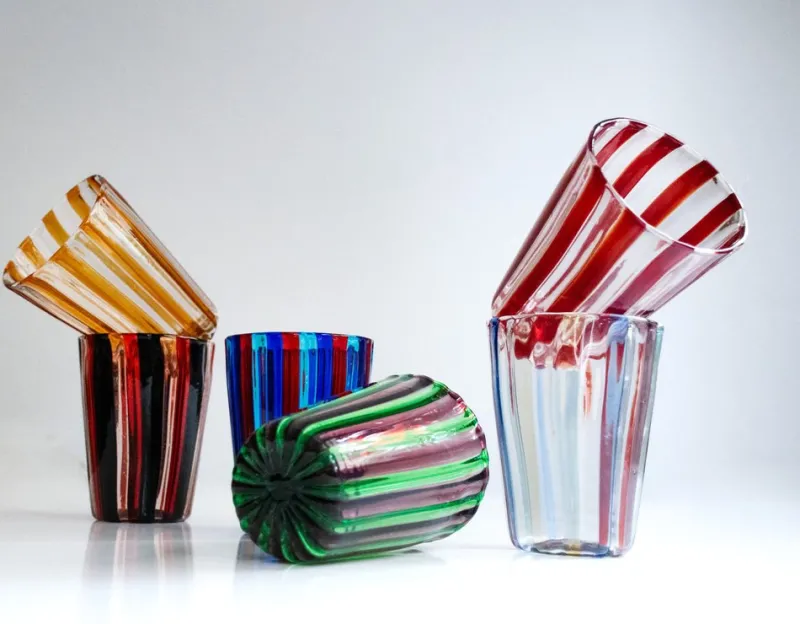 Hot Pamono Purpurri of Angelo Ballarin Glasses by Mariana Iskra, Set of 6
