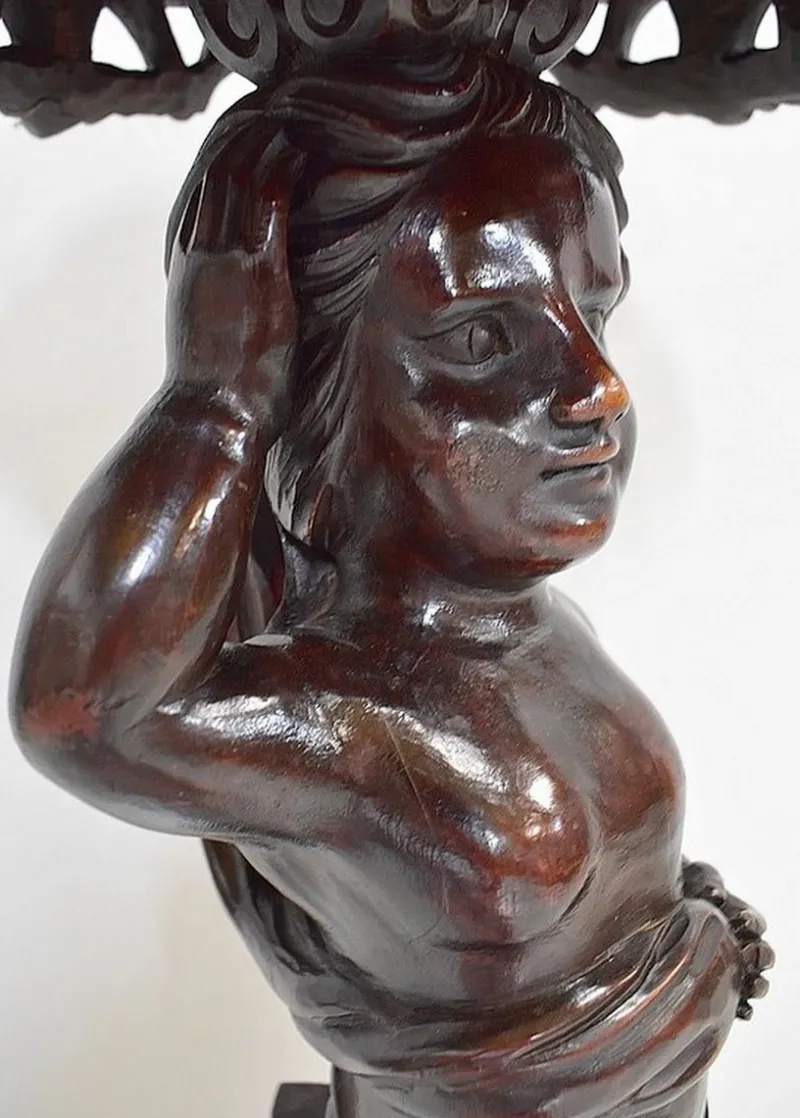 Pamono Putti Stand in Carved Wooden, Late 19th Century> Pedestals And Columns