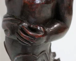 Pamono Putti Stand in Carved Wooden, Late 19th Century><noscript><img width=