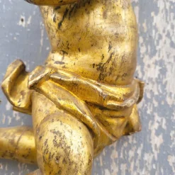 Hot Pamono Putto Figure, 17th-18th Century, Gilded Wood