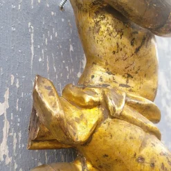 Hot Pamono Putto Figure, 17th-18th Century, Gilded Wood