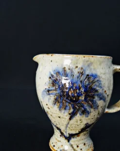 Best Pamono Pyrite Stoneware Pitcher with Thistle Decoration by Suzanne Dauliach, 1970s