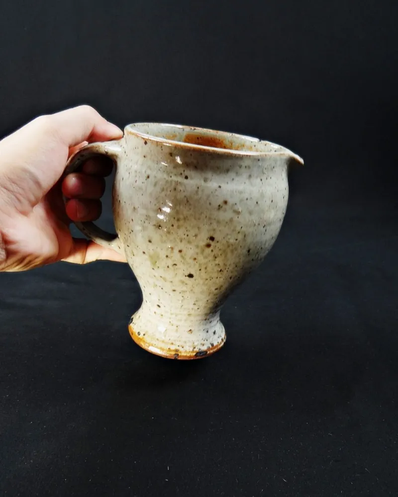 Best Pamono Pyrite Stoneware Pitcher with Thistle Decoration by Suzanne Dauliach, 1970s