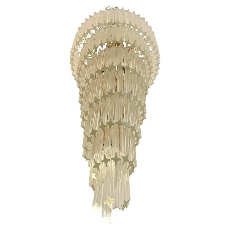 Sale Pamono Quadriedro Twister Chandelier in Murano Glass by Simoeng