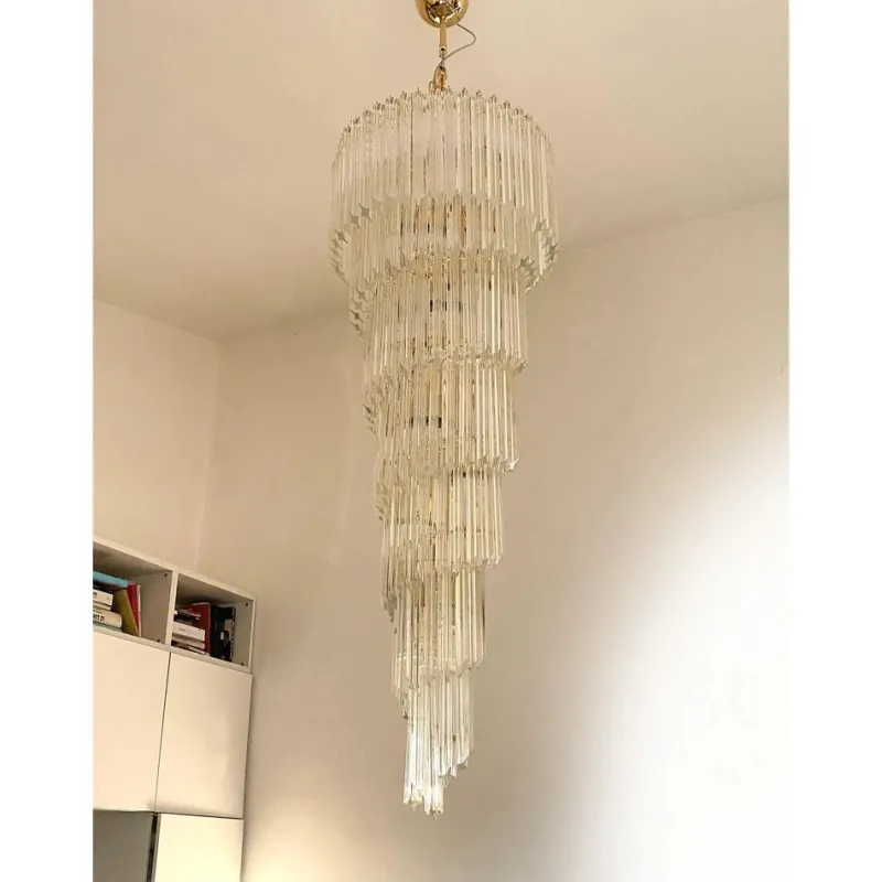 Sale Pamono Quadriedro Twister Chandelier in Murano Glass by Simoeng