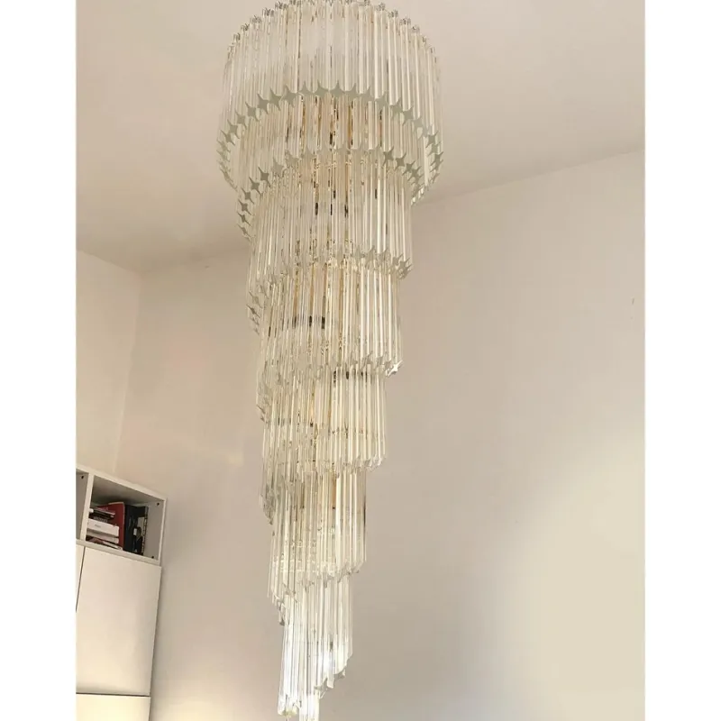 Sale Pamono Quadriedro Twister Chandelier in Murano Glass by Simoeng