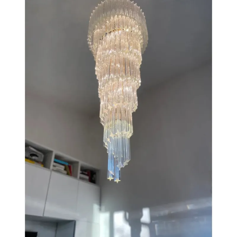 Sale Pamono Quadriedro Twister Chandelier in Murano Glass by Simoeng