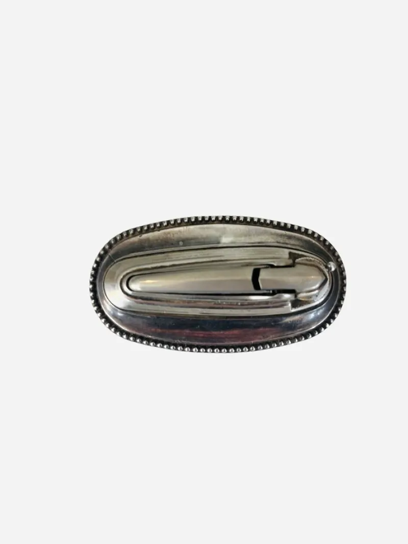 Discount Pamono Queen Anne Silver Metal Table Lighter, 1940s