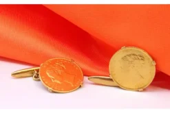 Pamono Queen Victoria Gold Half Pound Cufflinks, Set of 2><noscript><img width=