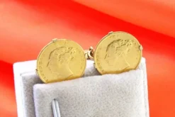 Pamono Queen Victoria Gold Half Pound Cufflinks, Set of 2><noscript><img width=